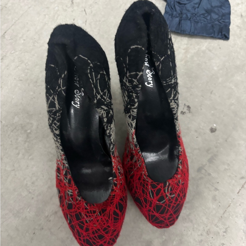Show Story Red and Black Women's heels 6.0 - Picture 4 of 7